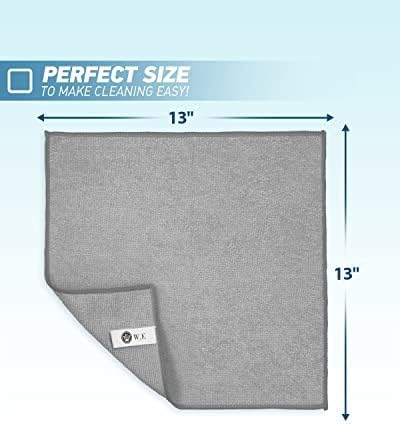 Microfiber Cleaning Cloth Grey-50Pcs (13x13 inch) 2100 Series Ultra Soft Highly Absorbent Rags for Cleaning, Reusable and Lint Free Cleaning Towels for Housekeeping-Machine Wash (Gray)