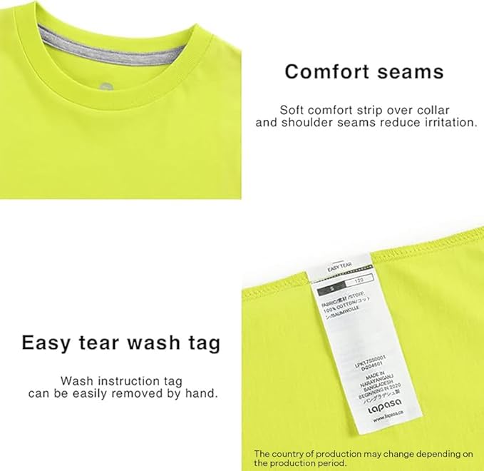 LAPASA Kids T-Shirts Short Sleeve (4 Pack) 100% Cotton Plain Top Tees Boy & Girl Unisex Toddler Children Tie Dye Summer K01