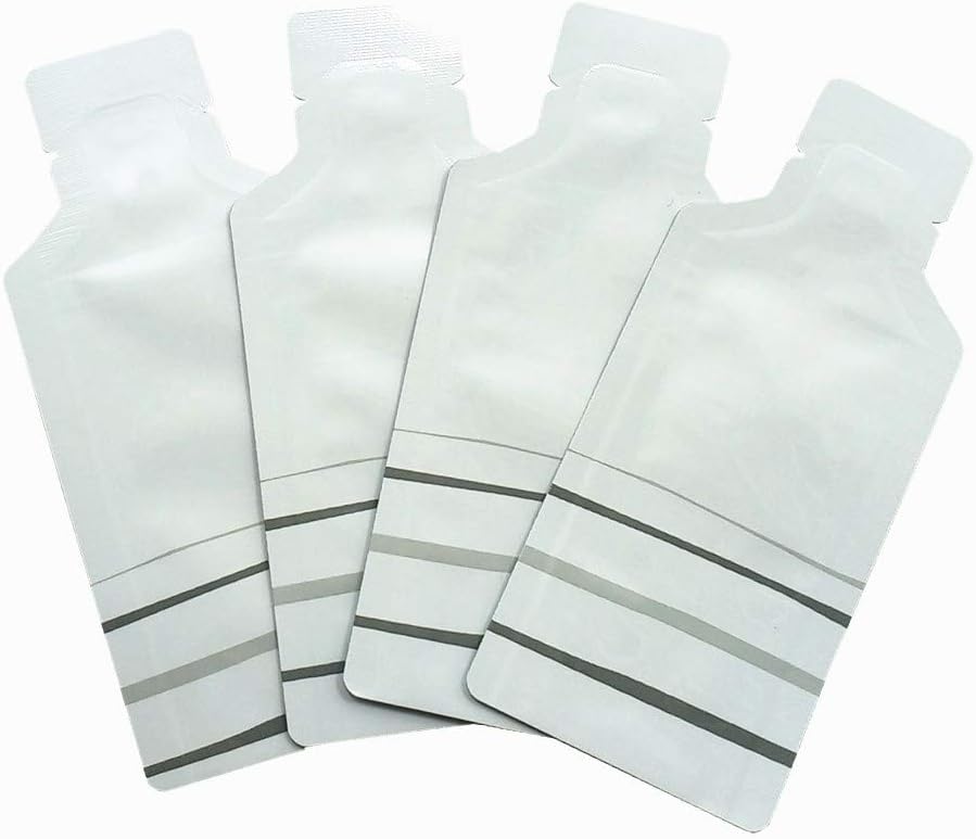 100 Pack 1.97x4.3 inch Heat Seal Sample Mylar Packets for Portable Travel Toiletries Empty Disposable Liquid Shampoo Pouch Single Serving Coffee Powder Condiments Food Storage (White)