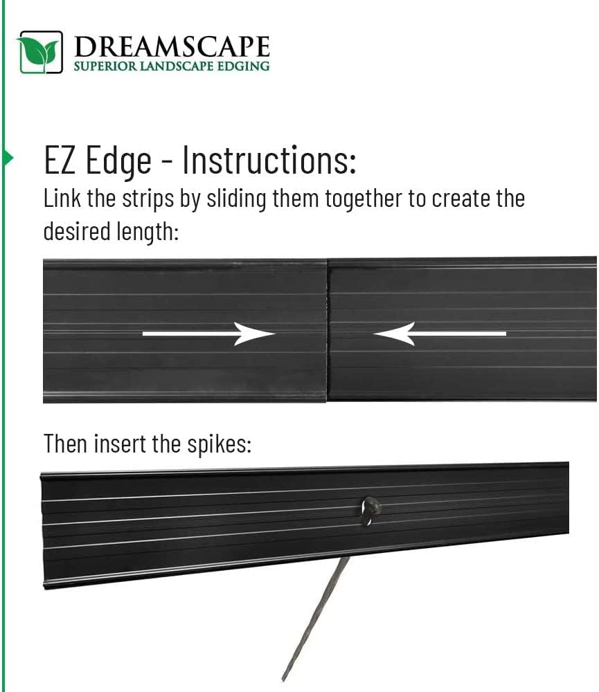 Dreamscape E-Z Edge Aluminum Landscape Edging - 12 Strips, 6ft Each (72ft Total), Mill Finish (Natural Aluminum) - Professional Quality Landscaping Border, Metal Divider for Lawn, Garden, Flowerbed…