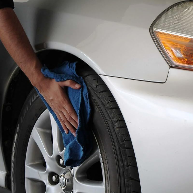 Shop Towels (Blue, 1000-Pack) - Bulk Cleaning Towel in a Bag, Mechanic Cotton Wipes for Car Maintenance, Auto Mechanics & Garage, Wipe Grease & Oil, Machine Wash & Reusable