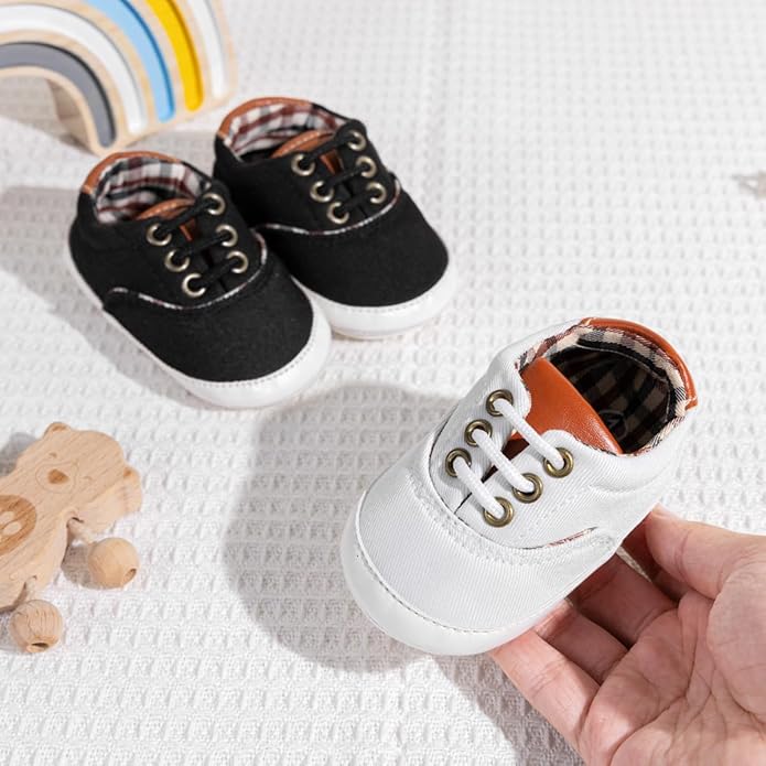 Morbido Infant Baby Boys Girls Canvas Sneaker Toddler Slip On Anti Skid Newborn First Walkers Candy Shoes for 0-18 Months