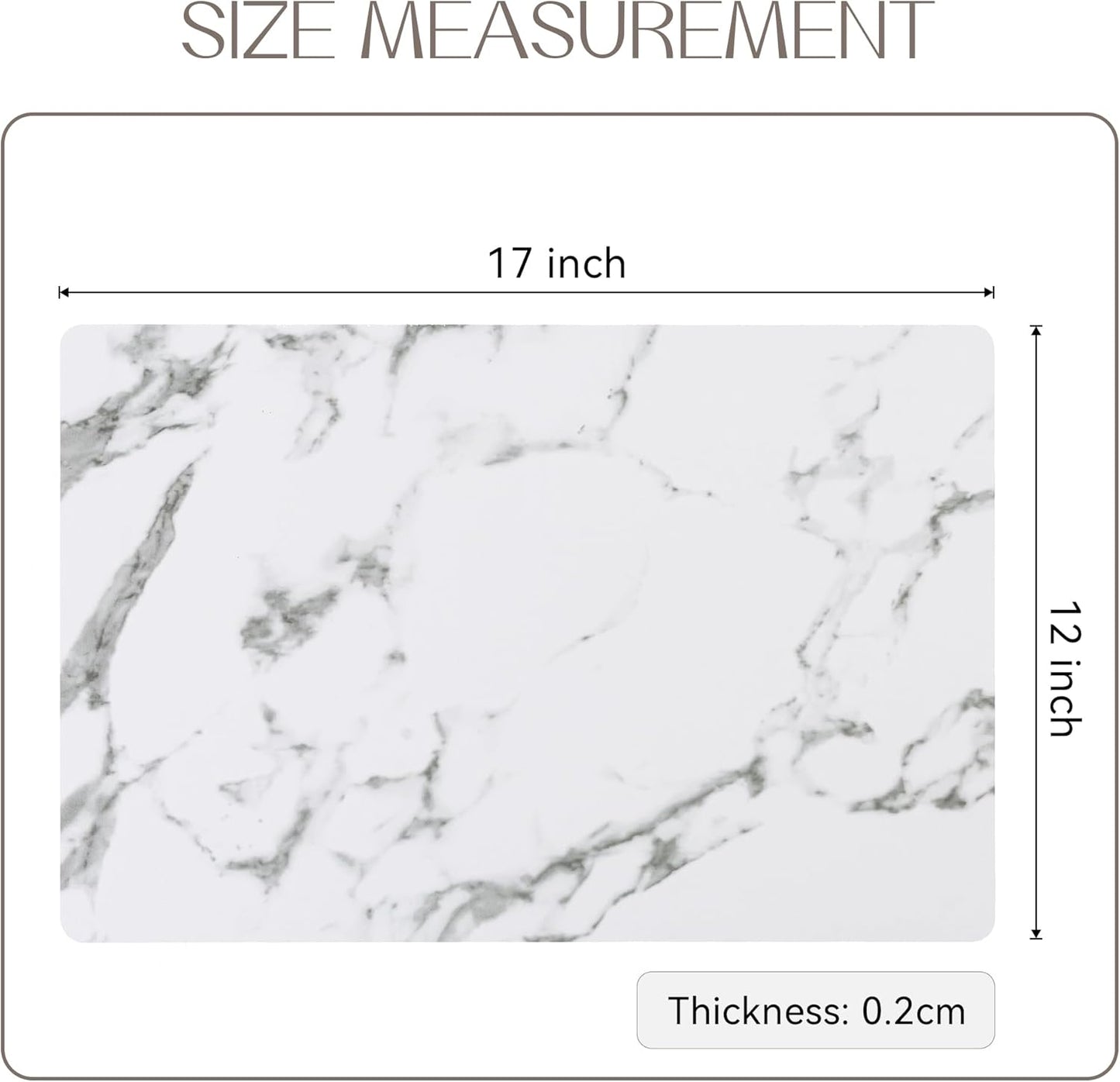 Romanstile Vinyl Placemats Set of 8-12 X 18 Inch - Heat Resistant Place Mats 100% Waterproof Oilproof Wipeable Reversible Faux Leather Table Mats for Kitchen/Dining/Party/Outdoor, Marble