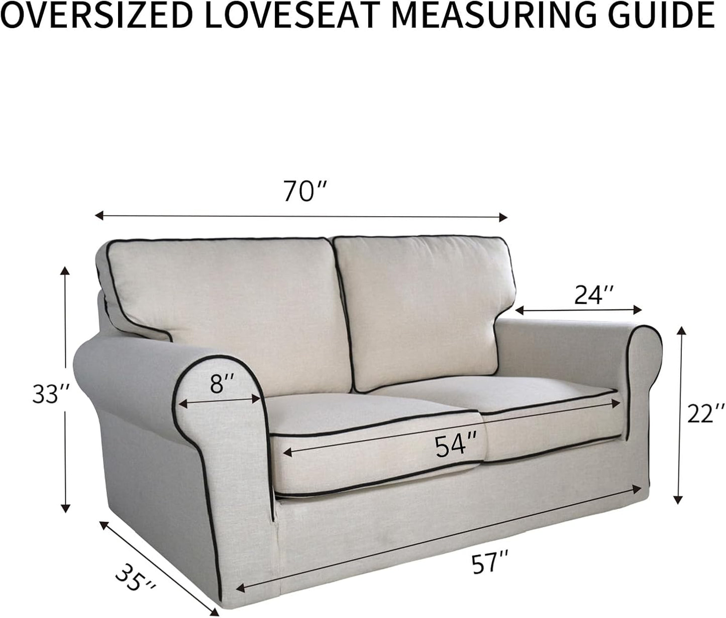 PureFit Reversible Quilted Sofa Cover, Water Resistant Furniture Protector, Washable Couch Cover with Non Slip and Elastic Straps for Kids, Dogs, Pets (Oversized Loveseat, Red/Ivory)