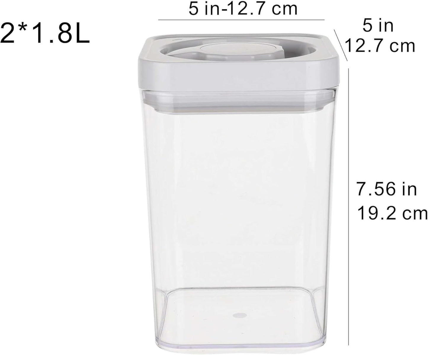 Amazon Basics Airtight Food Storage Containers, BPA Free, with Twist/Turn Lids, for Kitchen Pantry Organization, 10-Piece Square Set, Clear Plastic