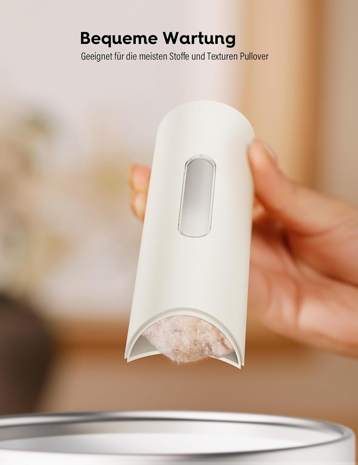 VASSON Fabric Shaver, Electric Lint Remover Rechargeable, Lint Shaver, Sweater Shavers to Remove Pilling, Sweater Defuzzer, Depillers for Clothes, Furniture (Ivory White)