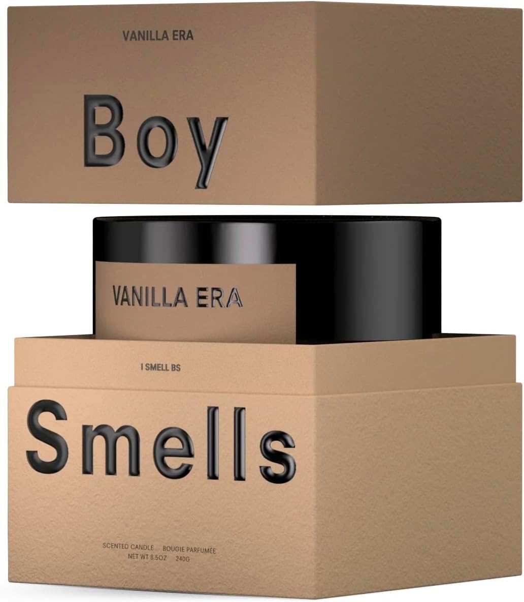 Boy Smells - Vanilla Era Scented Candles for Men and Women - 8.5 oz - Soy, Coconut Wax Candle Blend - Aromatic Candles for Home with Black Amber, Coffee, Incense - 50-Hour Burn - Cotton Wick