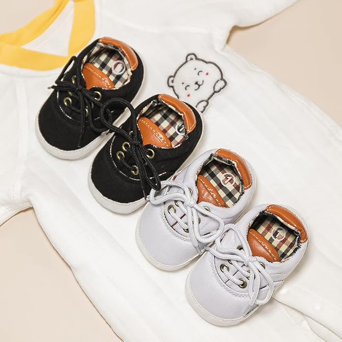 Morbido Infant Baby Boys Girls Canvas Sneaker Toddler Slip On Anti Skid Newborn First Walkers Candy Shoes for 0-18 Months