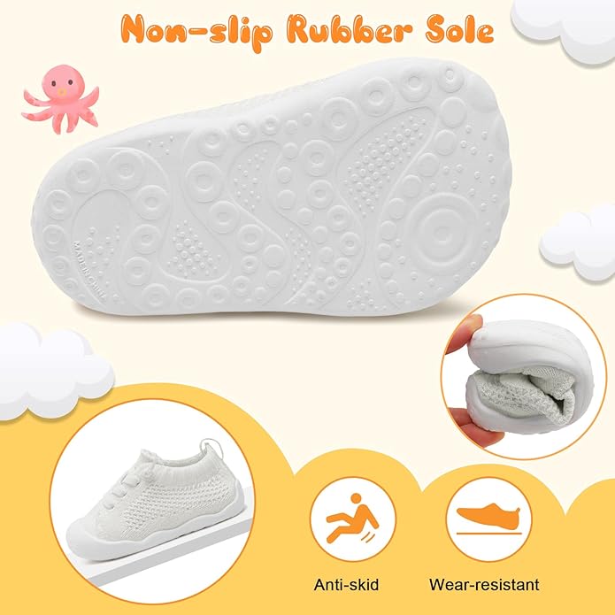 JIASUQI Baby Shoes for Toddler Boys Girls Sneakers Slip on Walking Shoes for Babies