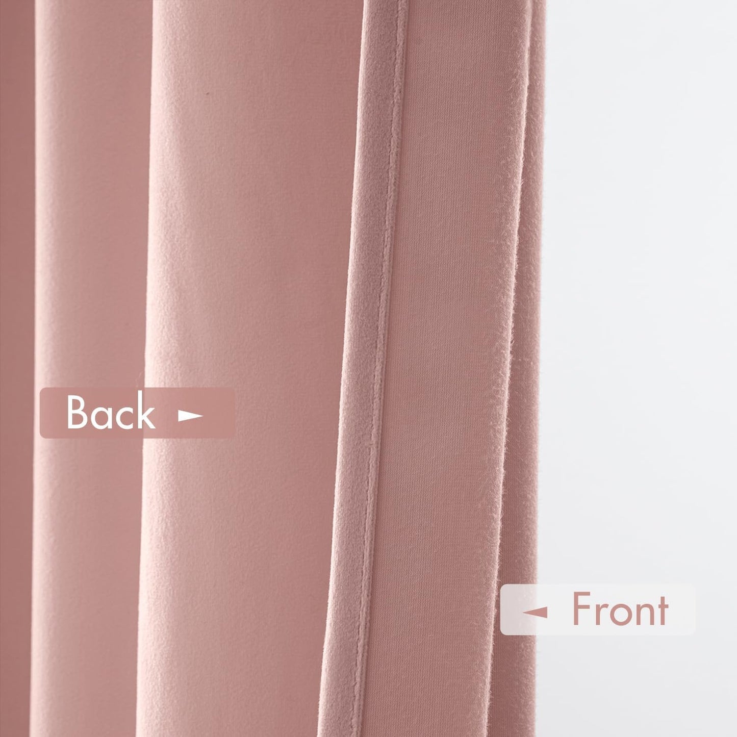 MIULEE Baby Pink Velvet Curtains Thermal Insulated Blackout Curtain Drapes for Bedroom Living Room Darkening 90 Inches Long Curtains Panels Rod Pocket Set of 2