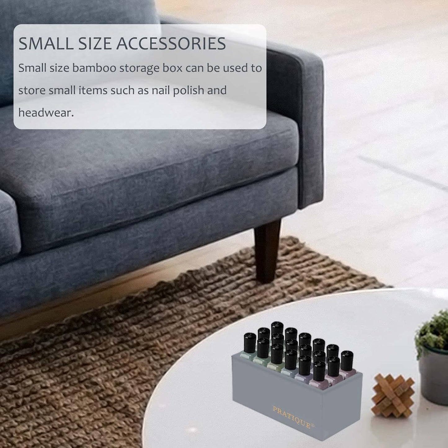 Bamboo Drawer Organizer - Kitchen Utensil Organizer Silverware Tray Cutlery Holder,Office Desk Supplies and Accessories,12 * 5.9 * 2.6,Grey