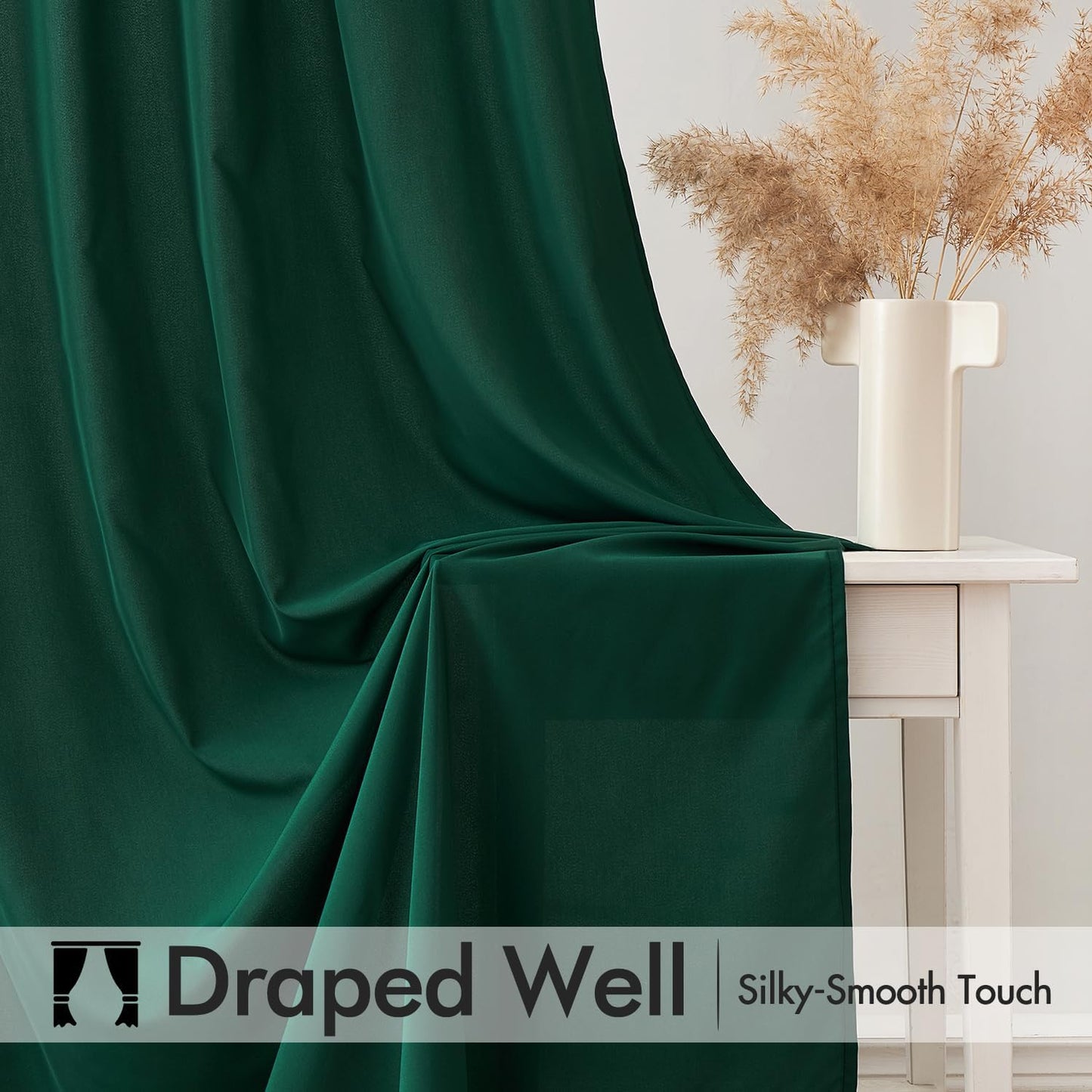 MIULEE Hunter Green Privacy Sheer Curtains That Let Light in 84 Inches Long Non-See-Through Semi Sheer Curtain Light Filtering Window Christmas Drapes for Living Room Bedroom 2 Panels Set 42 X 84