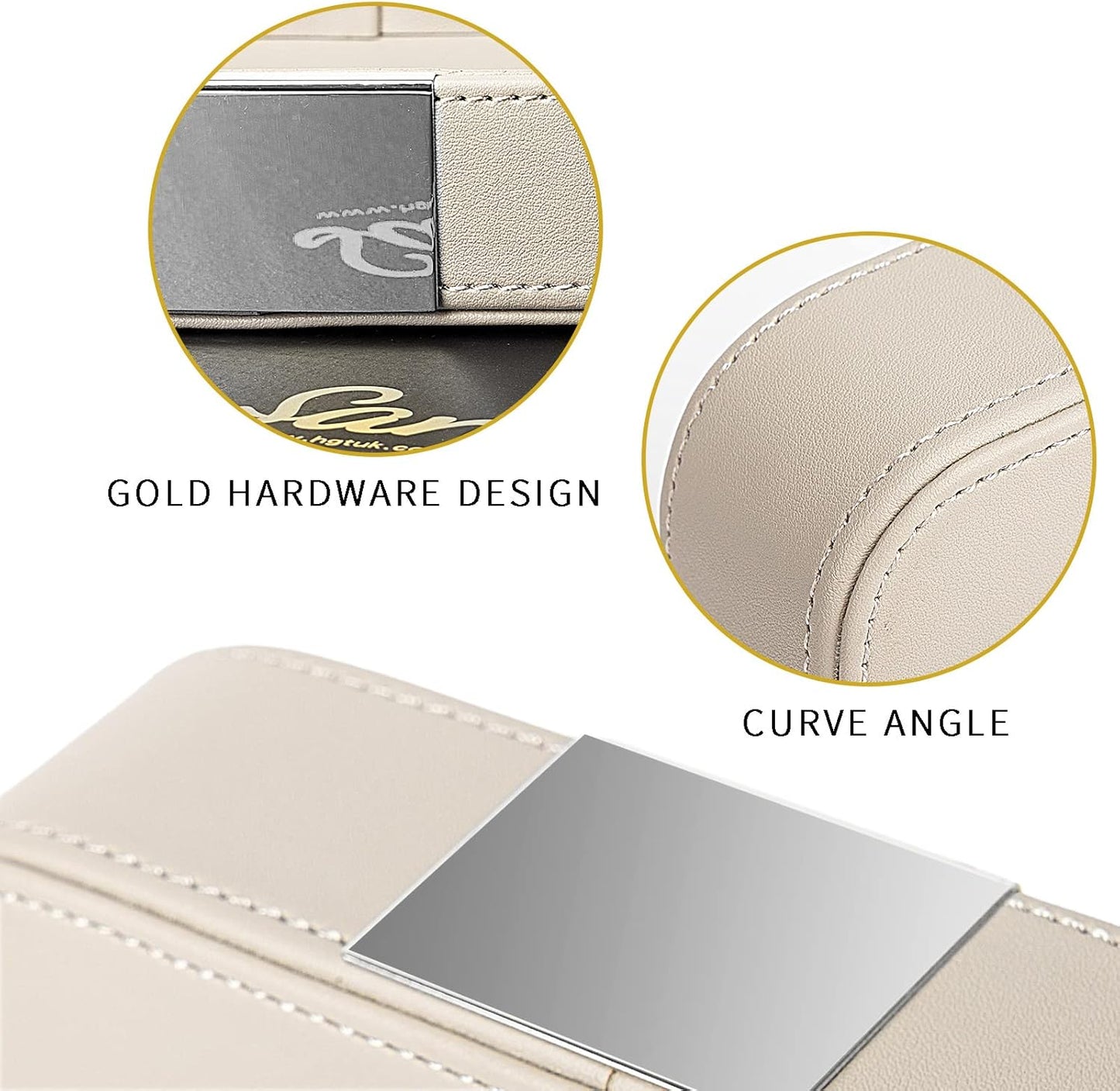 SANZIE Luxury Leather Desktop Storage Small Catchall Organizer Decorative Tray for Entryway Table to Hold Jewelry Watch Cosmetics Keys Phone Wallet, Home & Office Accessories (Metal Silvered, Grey)