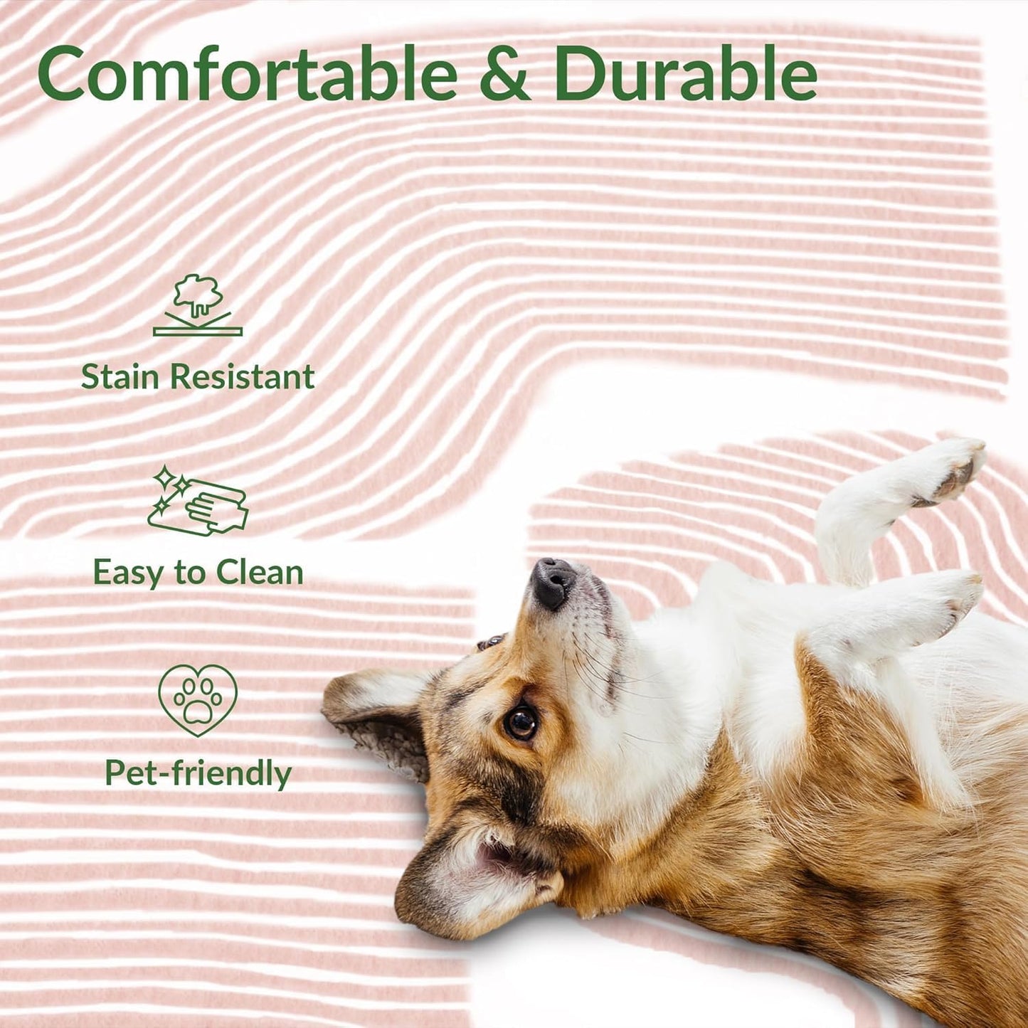 Ultra Soft Area Rug 6x9, Non Slip, Stain Resistant Living Room Rug, Washable Area Rugs for Living Room, Rugs for Bedroom, Modern Abstract Style (Pink, 6x9)