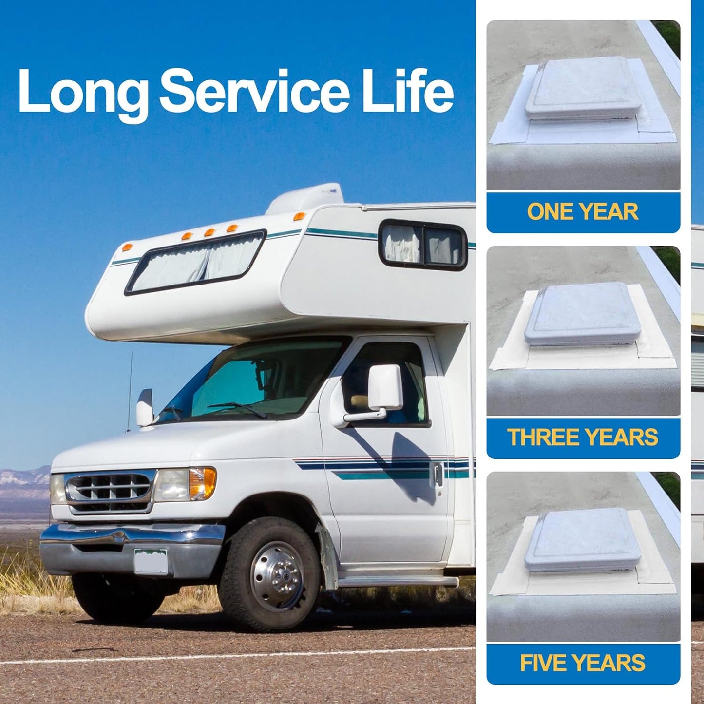 RV Roof Sealant Tape White, 1.5 Inch x 50 Feet RV Repair Roof Sealer Seal Tape UV-Resistant Waterproof Sealant Tape for RV Repair, Camper, Trailer, Boat Sealing, Leaking Roof, Window