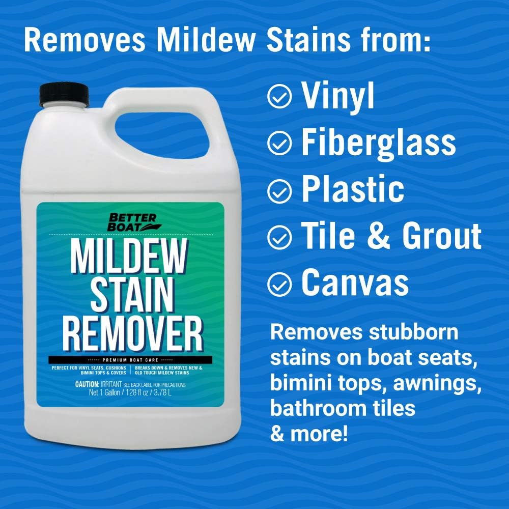 Stain Remover Cleaner, 1 Gallon, for Boat Seats, Fabric, Canvas, Carpet, and Vinyl, Removes Stains from Boats, RVs, Cars, Bathrooms, Shower Walls, Patio Furniture, and Pillows, Spray Formula