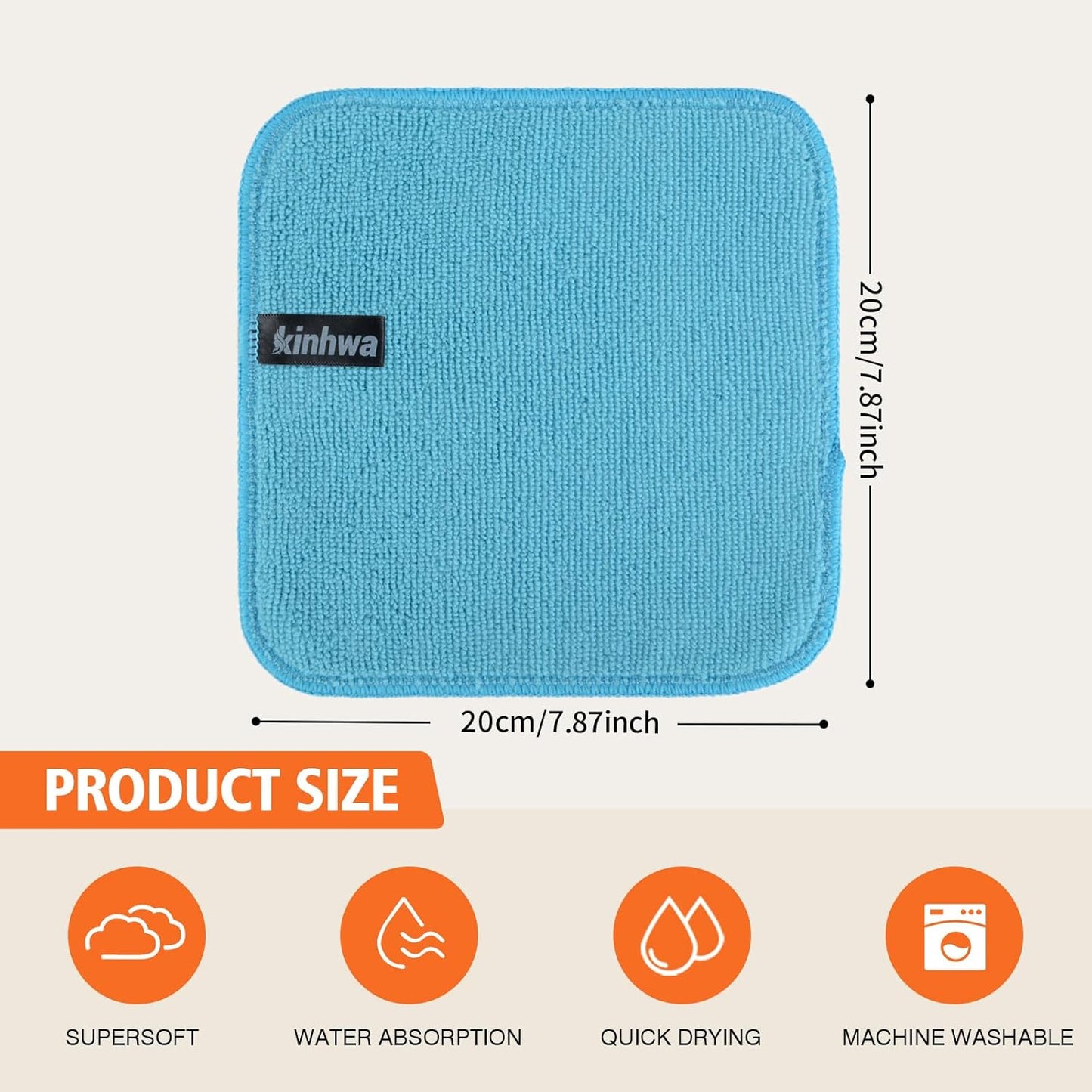 KinHwa Kitchen Washcloths for Dishes Absorbent Microfiber Dish Cloths Quick Dry Dish Rags with Poly Scour Scrub Side Ideal for Kitchen Cleaning (Mixing Colors #1, 7inch 12 Pack no net)