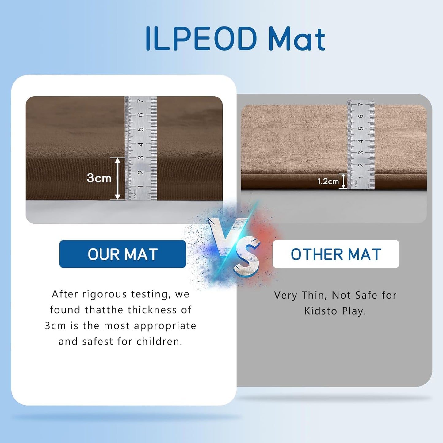 Baby Play Mat 1.2" Thick Memory Foam Nursery Rug Area Rug, 4โ11โ X 3โ28โ Yoga Mat Playmat Crawling Mat for Baby,Toddlers,Infants,Kids,Floor Mat Tatami Mat for Living Room with Non-Slip(Coffee)