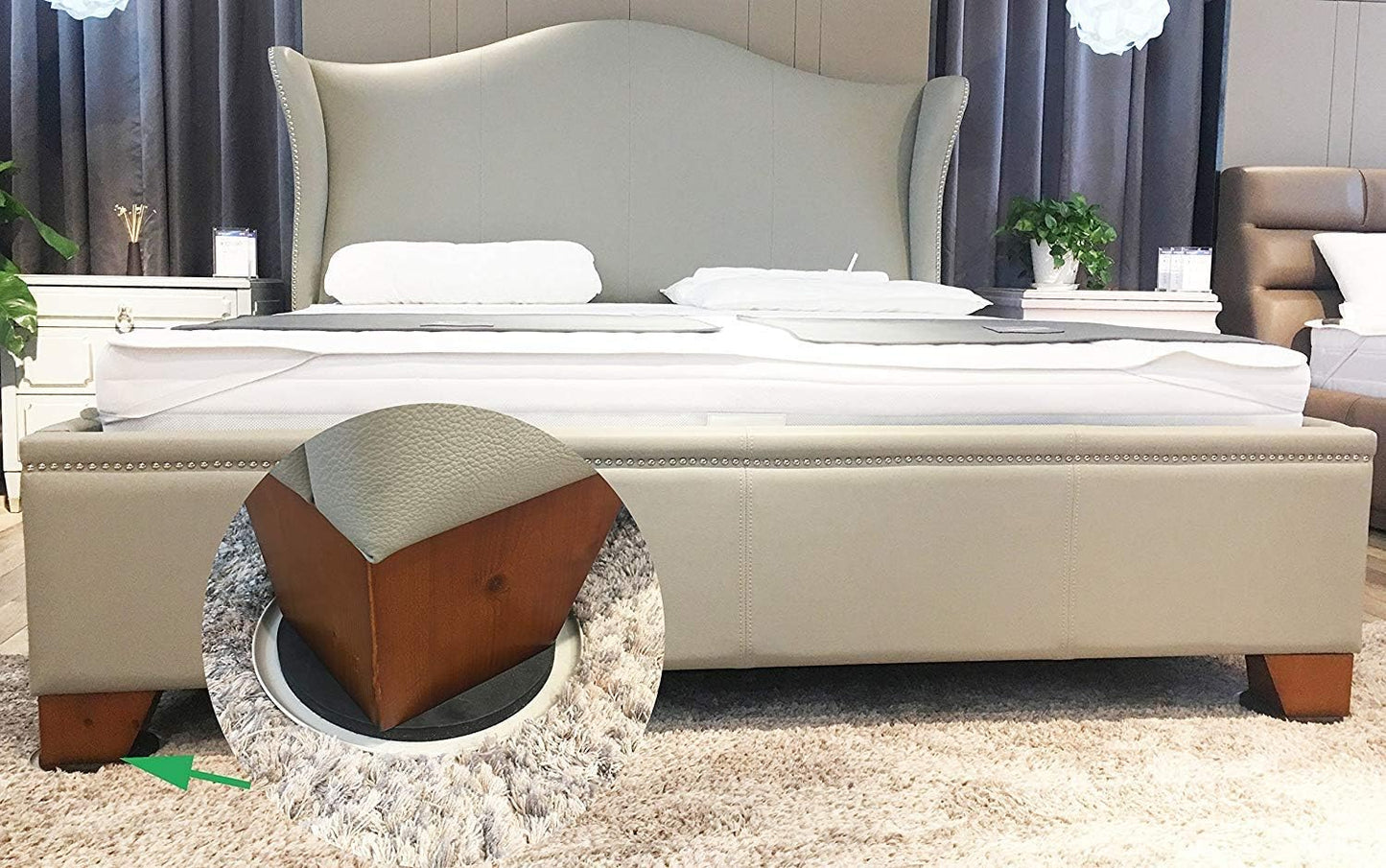 Ezprotekt 8 Pack Reusable Large Furniture Movers Sliders for Carpet, 5" Round Furniture Moving Pads, Carpet Sliders for Heavy Sofa Bed Couch Fridge, Move Items Easily and Quickly (Beige)