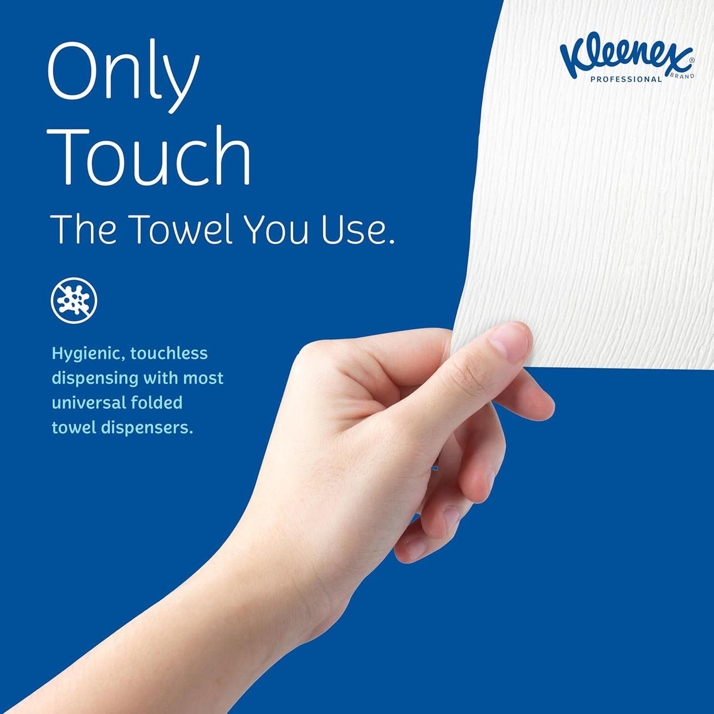 Kleenex Professional Universal Multifold Paper Towels, Bulk (01890), Absorbency Pockets, 9.2" x 9.4" Towel, White (150 Sheets/Pack, 16 Packs/Case, 2,400 Sheet Total)
