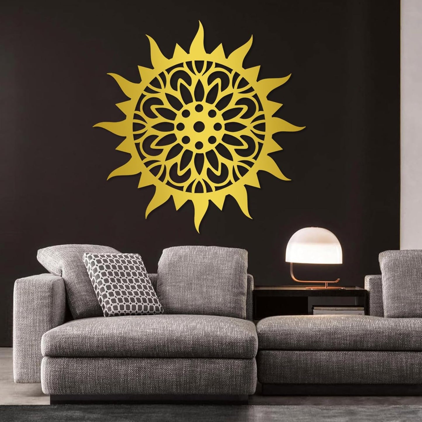 Sunburst Metal Wall Decor, Metal Sun Wall Decor, Metal Sun Flower Wall Art, Outdoor Metal Sun Wall Art, Sun Burst Wall Decor, Home Decor, Patio Decor, Wall Art for Living Room, Bedroom (White, 39"x39"|100x100cm)