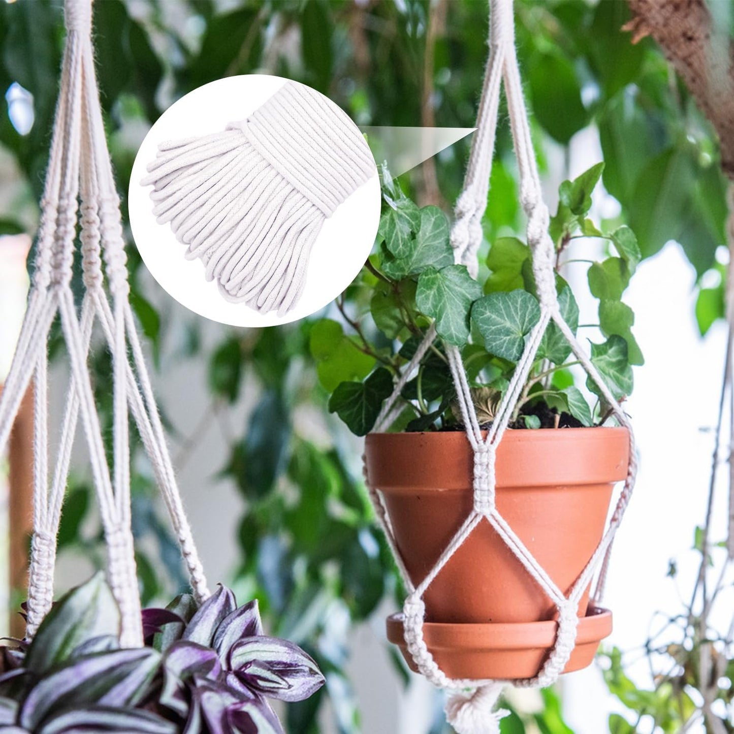 328 Feet Cotton Clothes line Rope-Premium Diameter 7/32 Inch Cotton Rope for Heavy Duty Outdoor Use- Perfect for Laundry Line Dryer, Camping Travel & Home Use DIY Rope