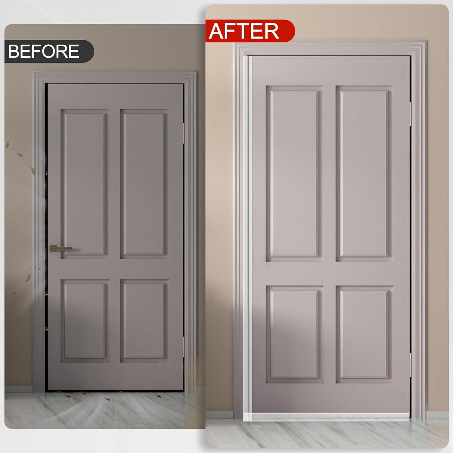 MYFAMIREA Door Weather Stripping 2IN (W) x 20FT (L) Door Draft Stopper Seal Tape Silicone Seal Strip Self Adhesive Shower Sweep Insulation Tape Side Bottom Strip for Sliding Glass Window Gap, Clear