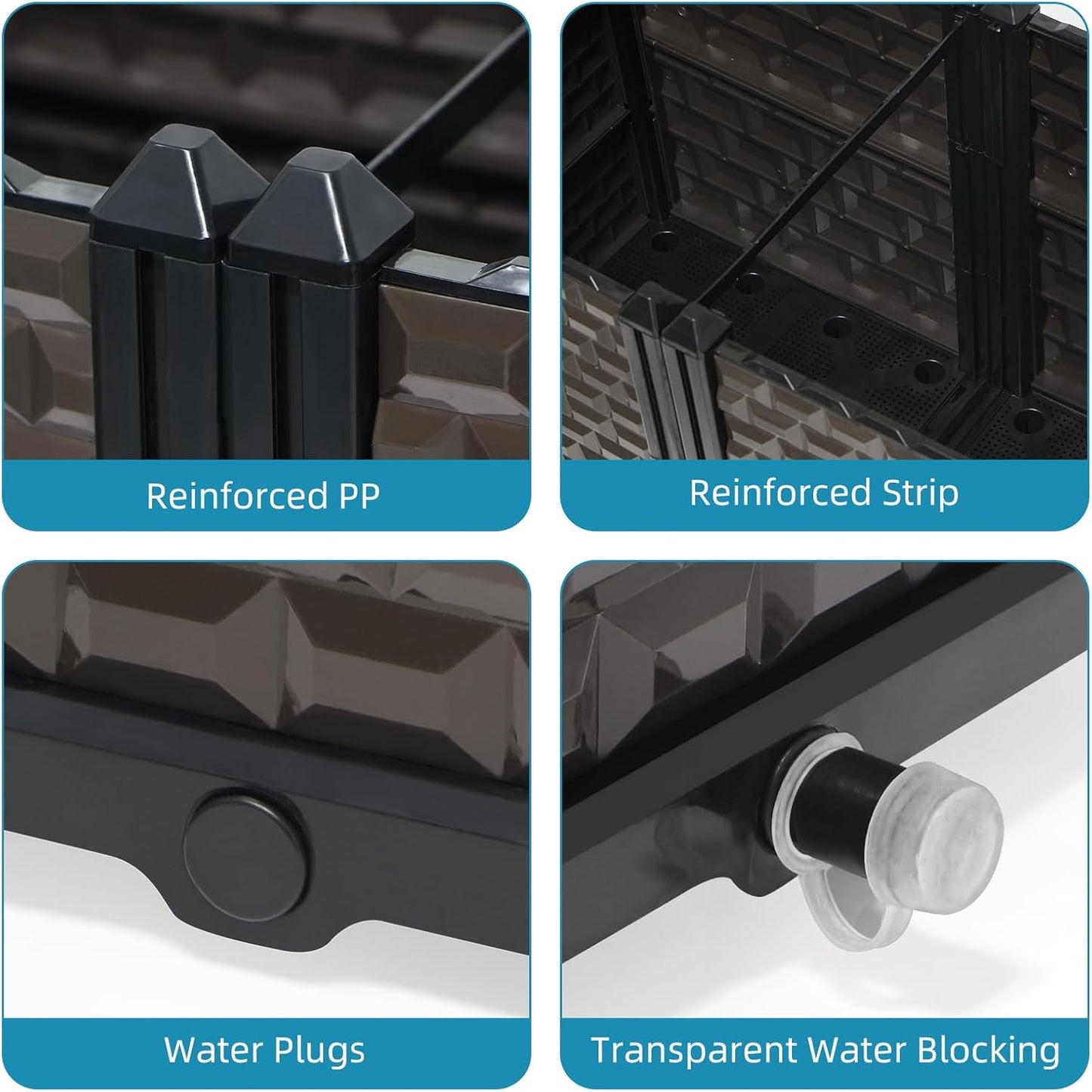 Large Planters for Outdoor Plants 14" Tall Planter Box, Raised Beds for Gardening Self Watering, Elevated Planter Box with Legs, Rectangular Garden Planters for Outdoor Plants Flowers, 62.9"L x 15.7"W