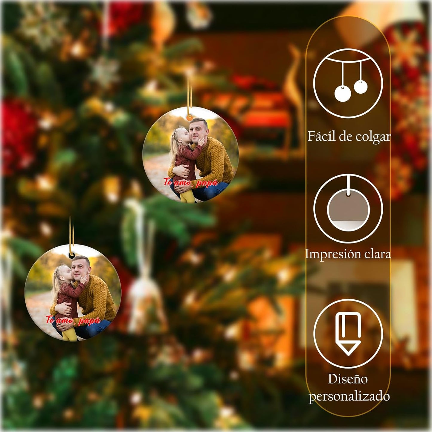 Custom Crystal Christmas Ornament with Photo, 2025 Personalized Keepsake Engraved Wedding Gift for Couples & First Christmas Memory