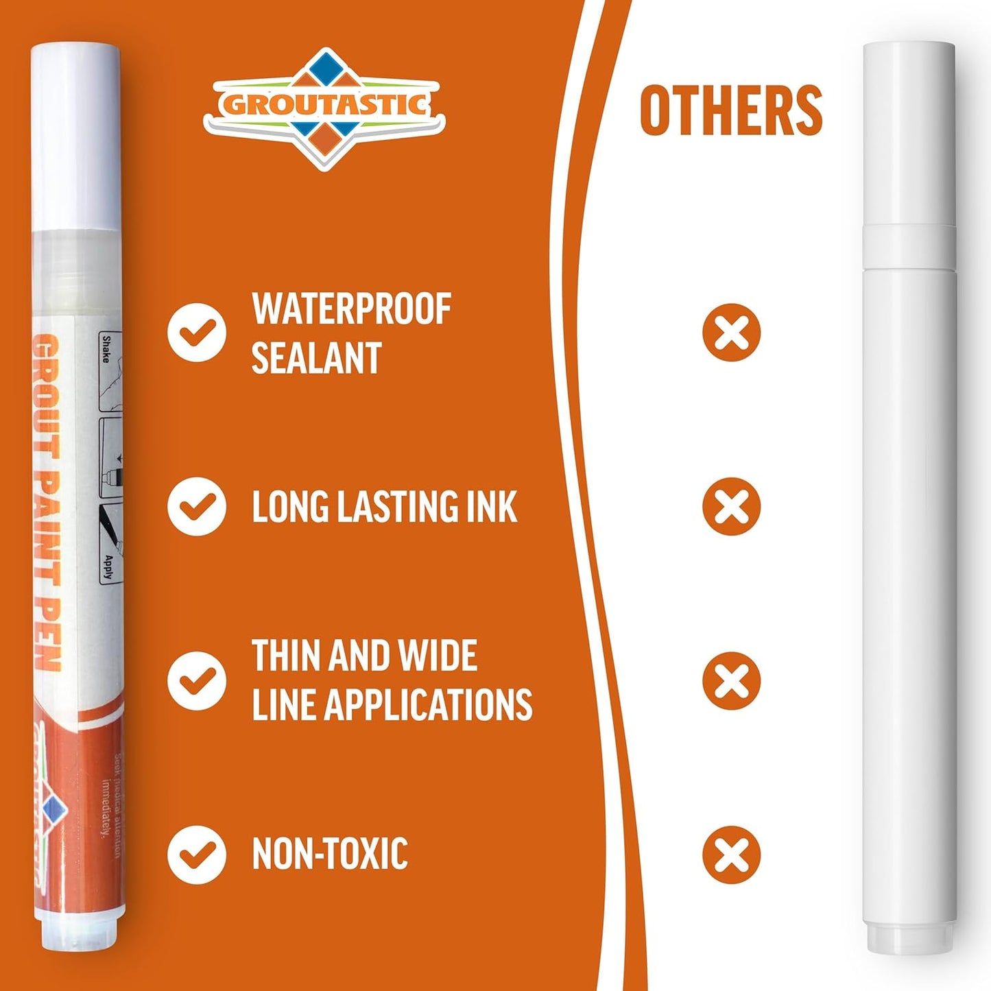 White Grout Paint Pen – Waterproof Tile Grout Colorant & Sealer Marker, Quick-Dry, 3 Adjustable Tips (2-3 mm), Ideal for Bathroom, Shower, Kitchen Tiles – Restores & Whitens Grout Lines