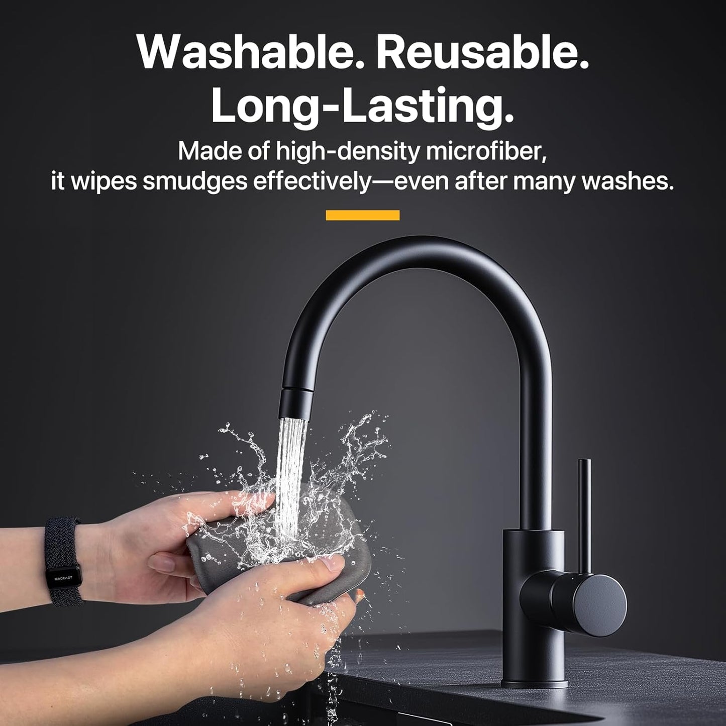 MAGEASY Microfiber Cleaning Cloth for Screens of Laptops, Notebooks, Tablets, TV, Monitors and Smartphones - Premium Polishing Cloth