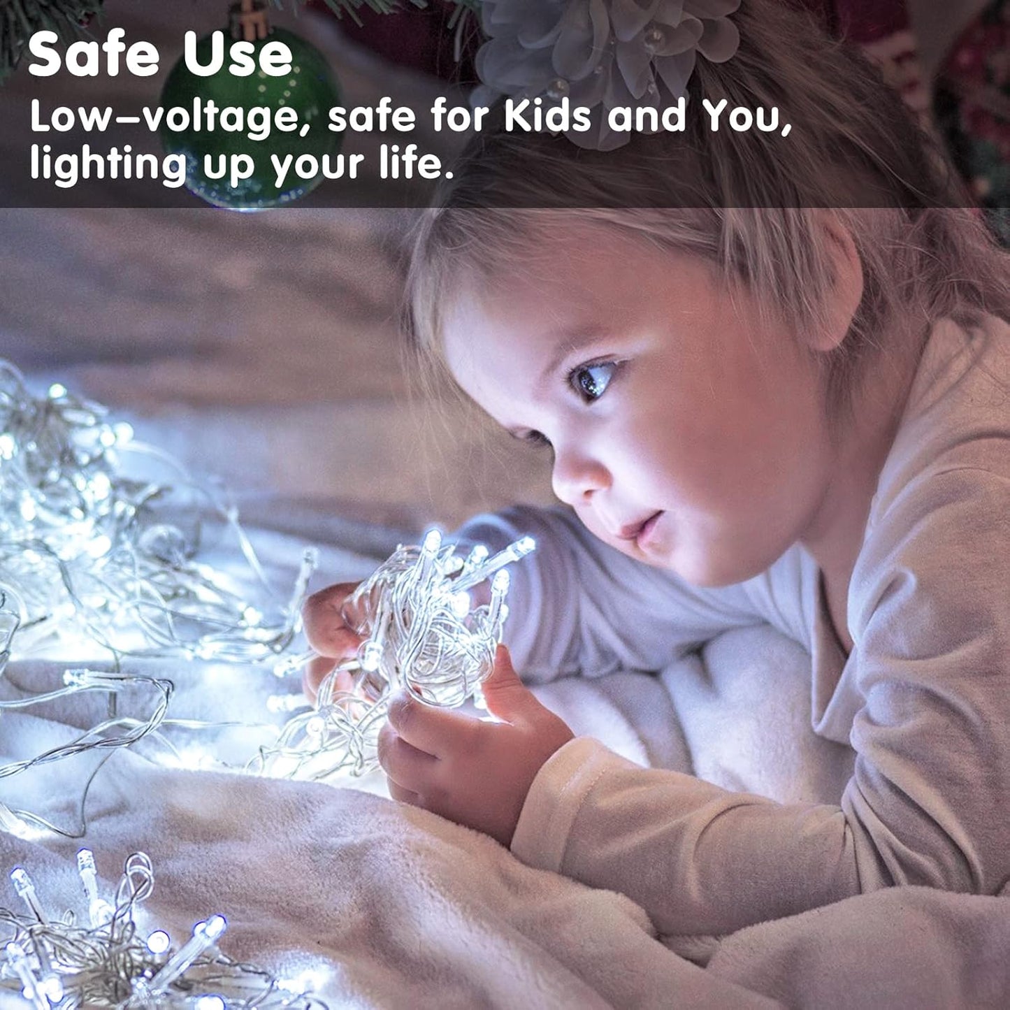 JMEXSUSS White Battery Operated String Lights Outdoor Waterproof, 33ft 100 LED Battery Power Christmas Lights Indoor, 8 Modes Twinkle Fairy Mini Light with Remote for Wedding Bedroom Tree