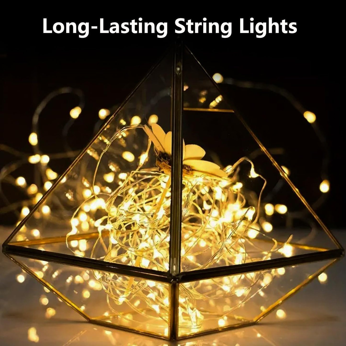 1-Pack Fairy Lights Battery Operated with Timer, Waterproof 16FT 50 LED String Lights Indoor Outdoor, Cuttable Starry Fairy Lights for Christmas Home Bedroom Wedding DIY Centerpiece Decor (Warm White)