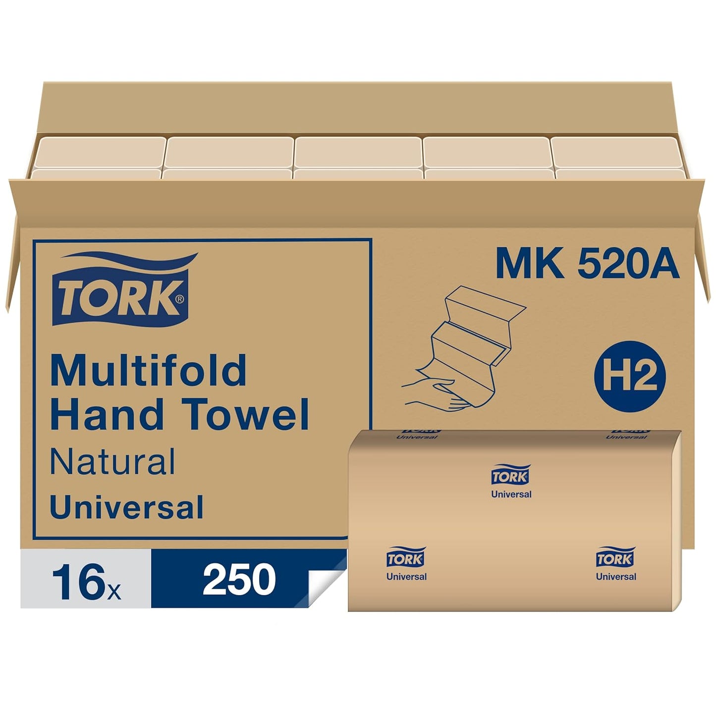 Tork Xpress Paper Towel Dispenser and Tork Multifold Hand Towel Natural H2