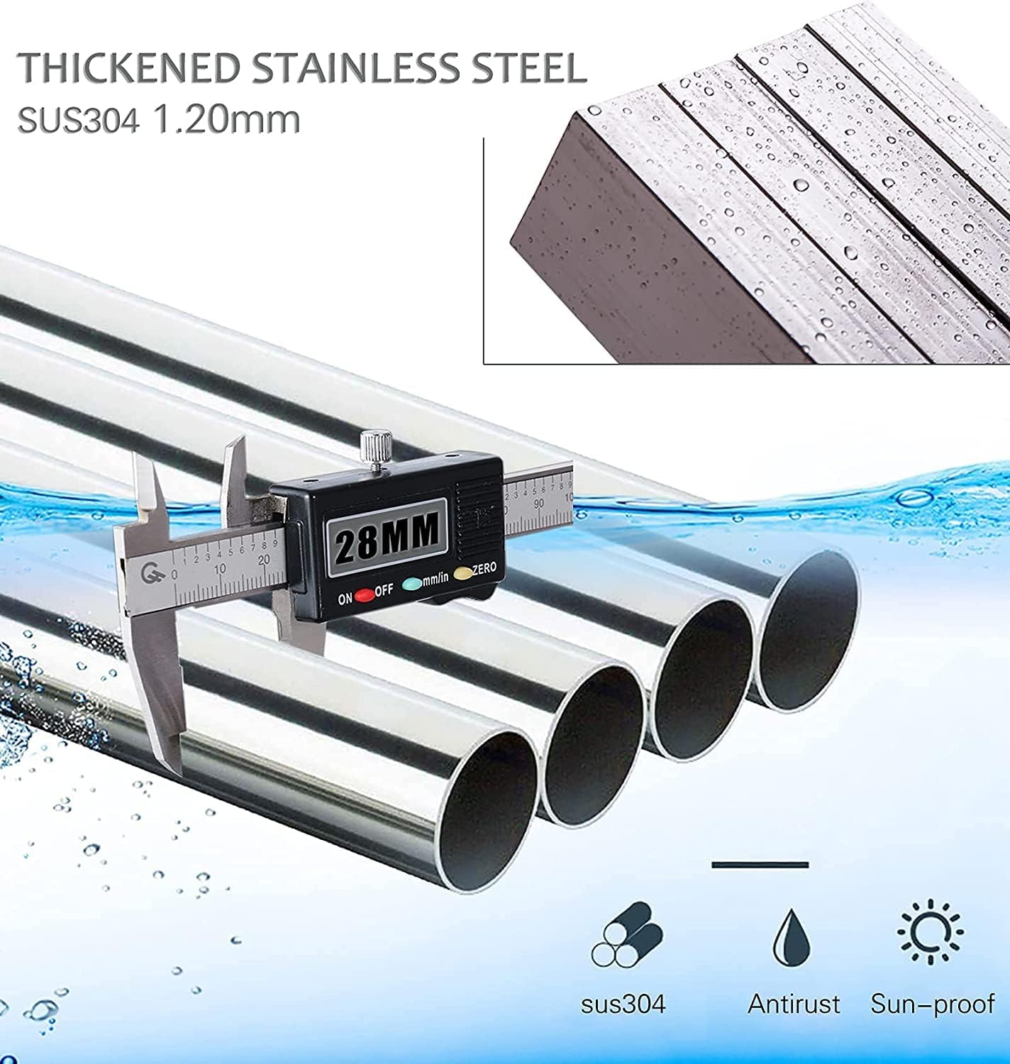 Clothes Drying Racks Outdoor, 82 Inches Updated Version,Stainless Steel Laundry Drying Rack for Indoor Outdoor and The Balcony,Length Adjustable Saves Space,with Windproof Hooks(002)