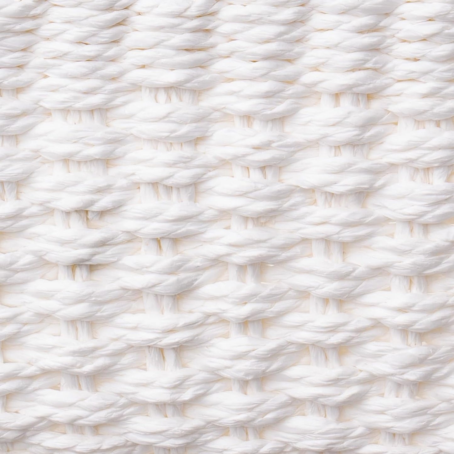 LA JOLIE MUSE Woven Storage Baskets for Organizing, Recycled Paper Rope Basket Bin Divider for Makeup Towel Shelf Cupboards Drawer Closet Dresser, Decorative White Storage Basket Set of 3