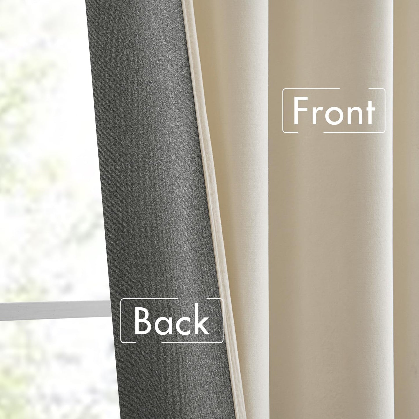 MIULEE Cream Beige Velvet Curtains 108 inches Long 2 Panels - Luxury Pinch Pleated Room Darkening Window Drapes for Bedroom Living Room Thermal Insulated Super Soft, Back Tab Rod Pocket Elegant Decor