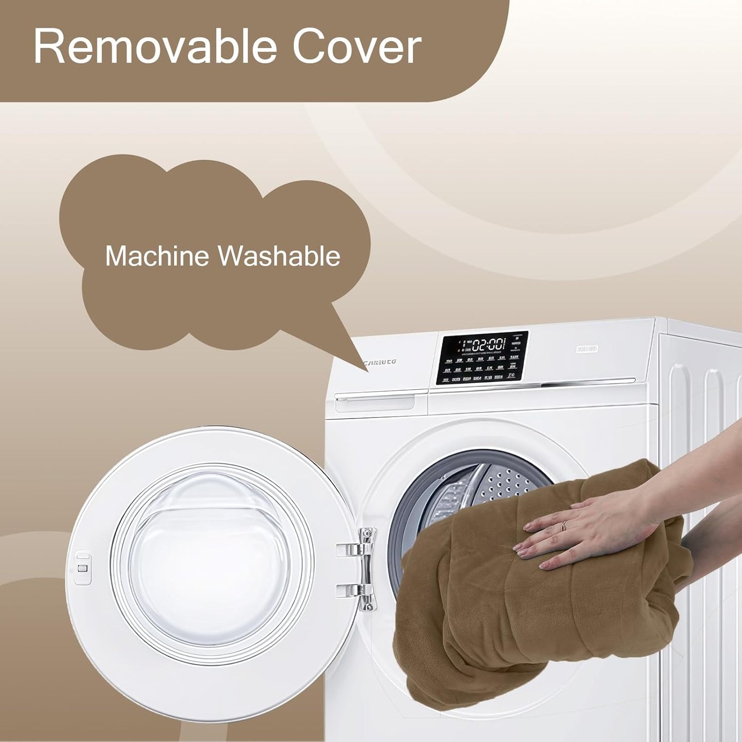 MeMoreCool Round Stuffed Pouf Ottoman Foot Rest, Floor Pouf Foot Stool with Soft Foam Chunk Filling, Small Round Ottoman Footstool Circle Footrest for Living Room, Light Coffee