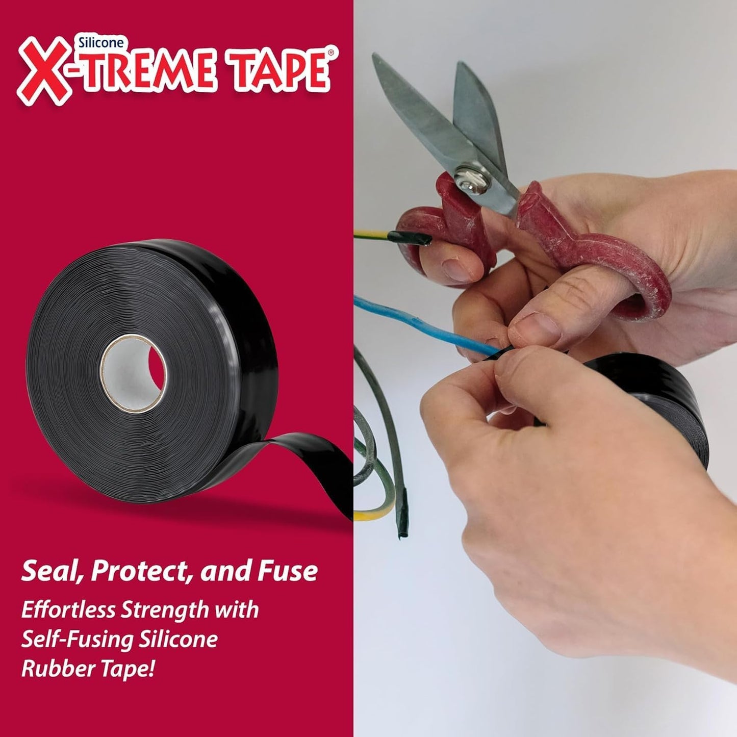 X-Treme Tape MOCAP Heavy Duty Waterproof Self Fusing Silicone Rubber Tape for Hose, Pipe, Electrical, Automotive, Outdoor, and Repairs - Leak Proof, Insulating - 1 Inch x 36 Ft Roll - Black