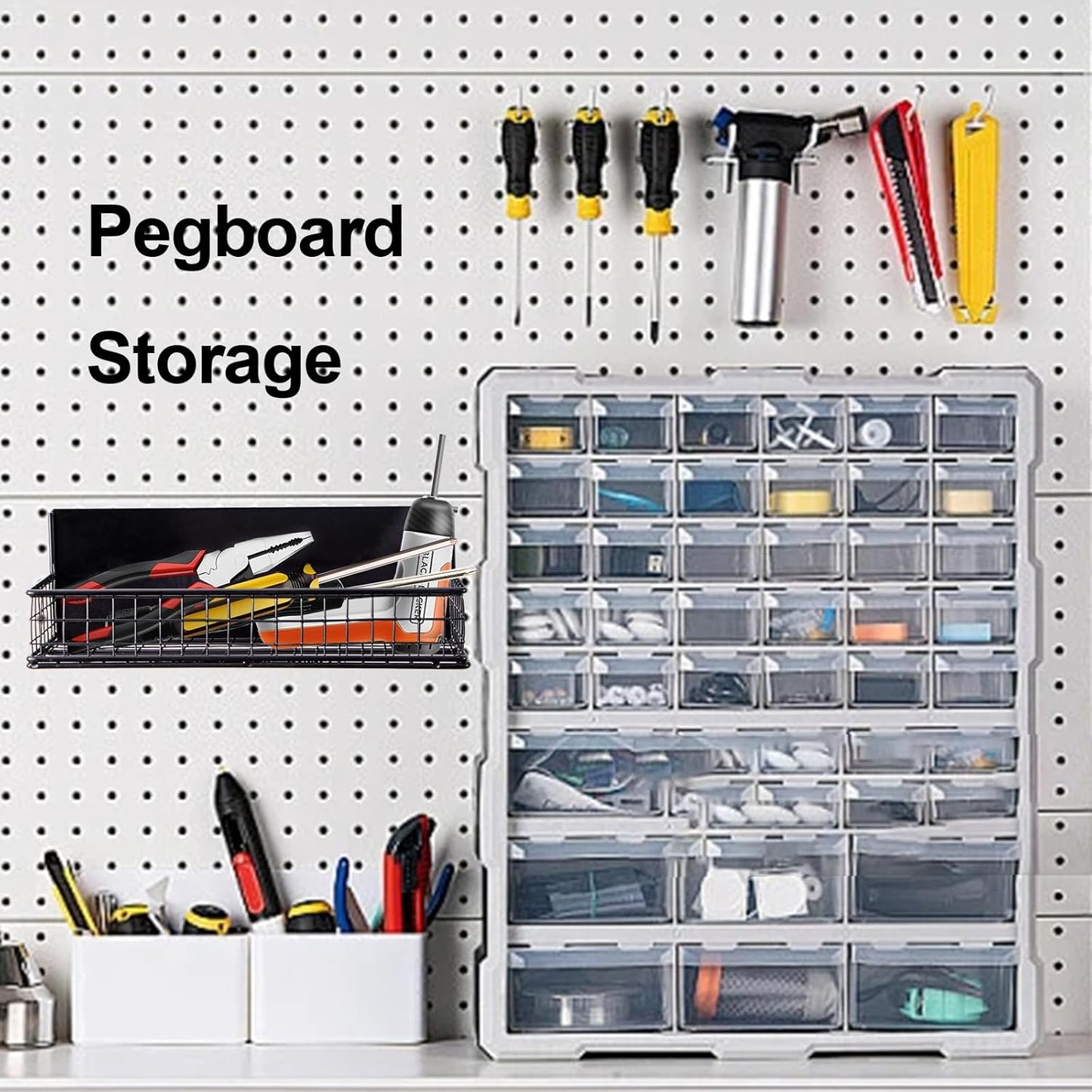 Magnetic Basket, Magnetic Shelf for Fridge, Magnetic Spice Rack for Refrigerator Magnetic Locker Organizer Holder for Office Kitchen Classroom Storage, Black-Low, 9.44" x 4" x 1.77"