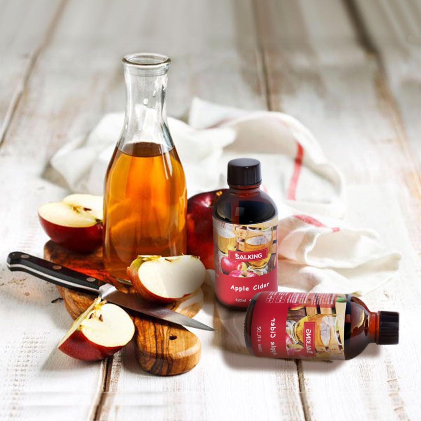 SALKING Apple Cider Fragrance Oil, 120ml (4 Fl Oz) Premium Essential Oils for Diffuser, Candle Scents for Candle Making, Soap Making Supplies, Autumn Scented Diffuser Oil, Halloween Thanksgiving Gift