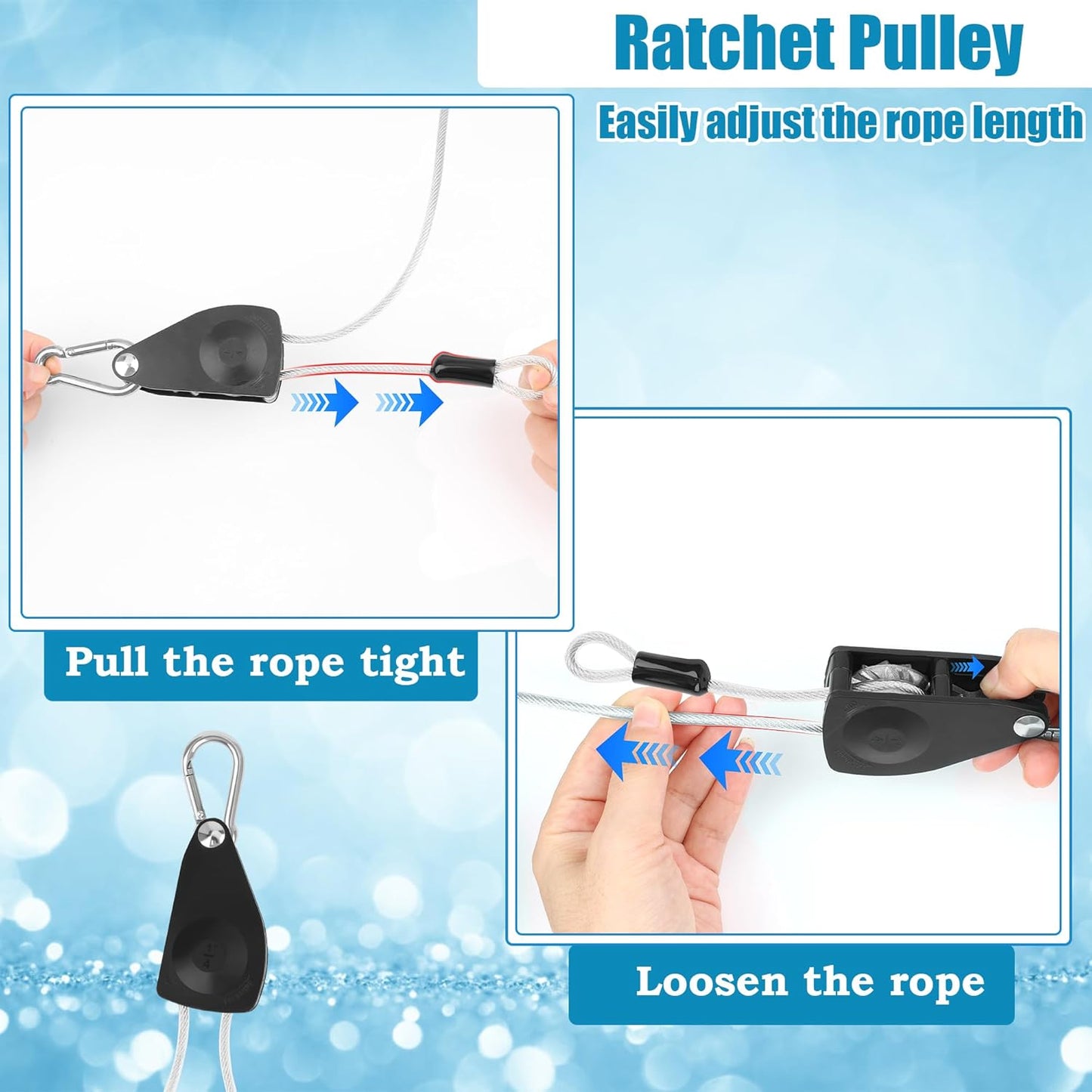 20FT/ 40FT Retractable Travel Clothesline, Adjustable Outdoor Clothesline Drying Clothes Line Laundry for Travel Camping, with Ratchet Pulley/ 2 Screws/ 2 Buckles (Black+Silver, 236, Inches)