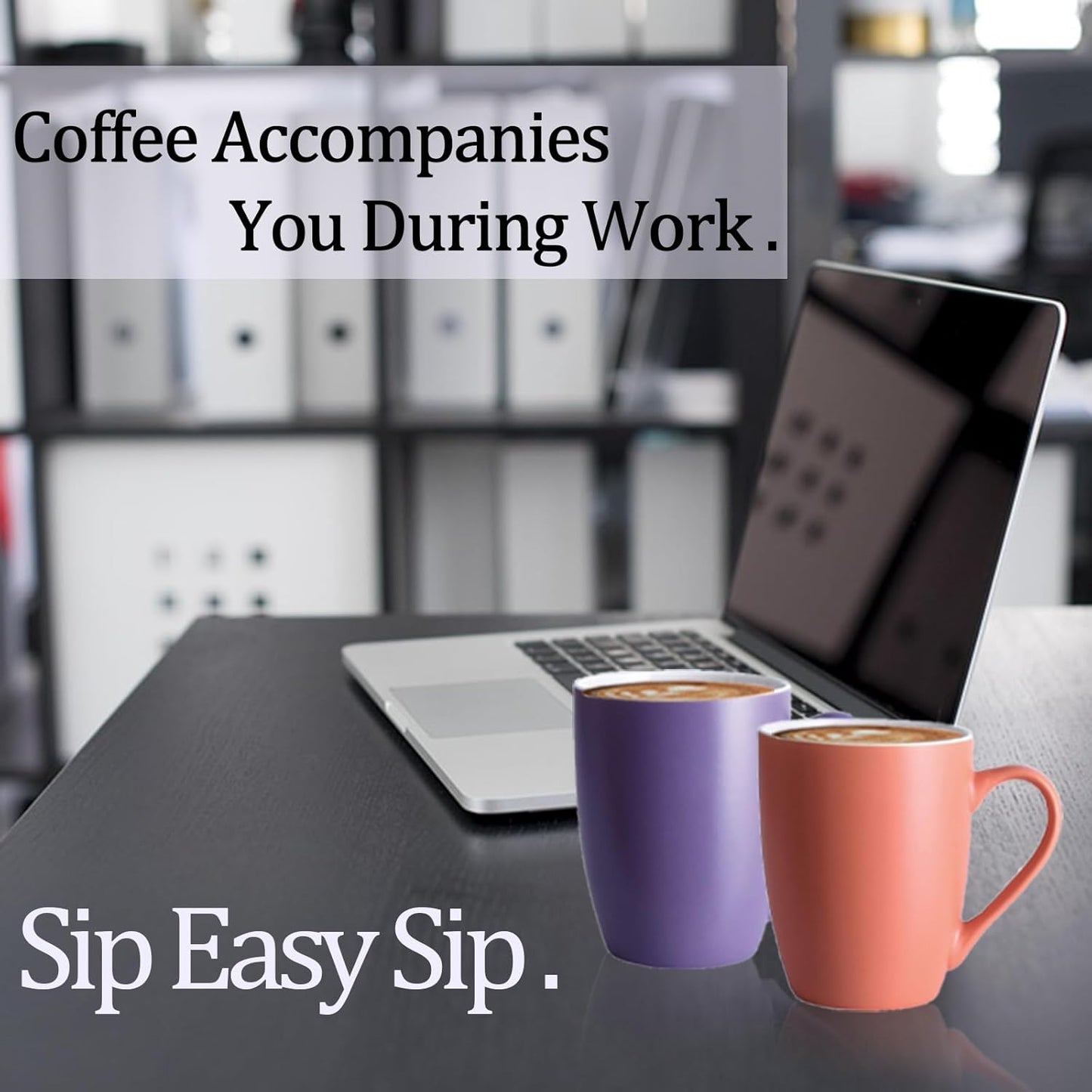 Coffee Mugs Set of 6, 12oz Ceramic Coffee Mugs with Handle, Colorful Matte Porcelain Coffee Mug for Latte, Tea, Cocoa, Cappuccino, Cups for Women Men for Home Restaurant Mug(Multicolour)