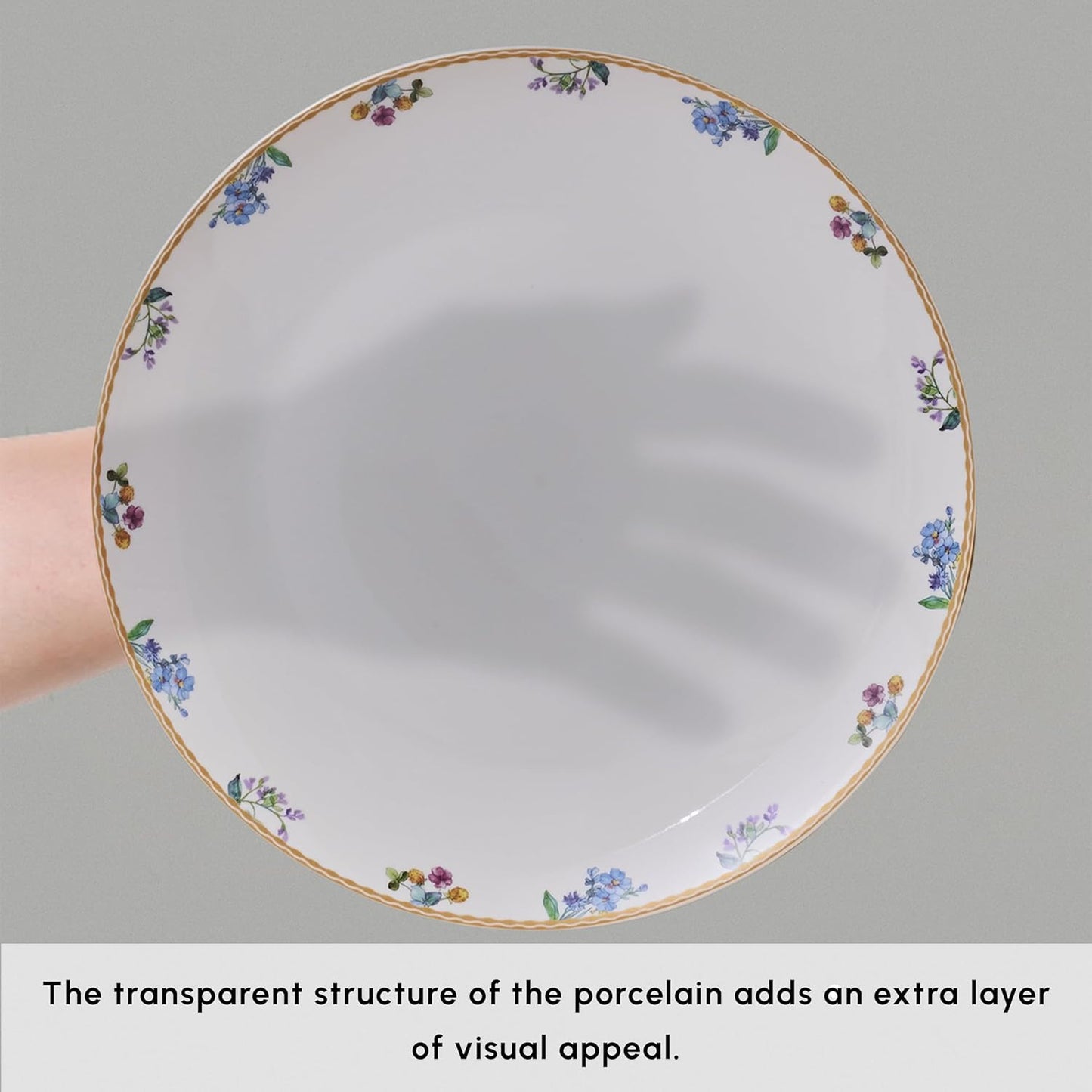 Karaca New Brillo 53-Piece Dinnerware Sets for 12 People, Modern Design, New Bone China Dinner Set, Kitchen Set with Serving Plates, Toothpick Holder