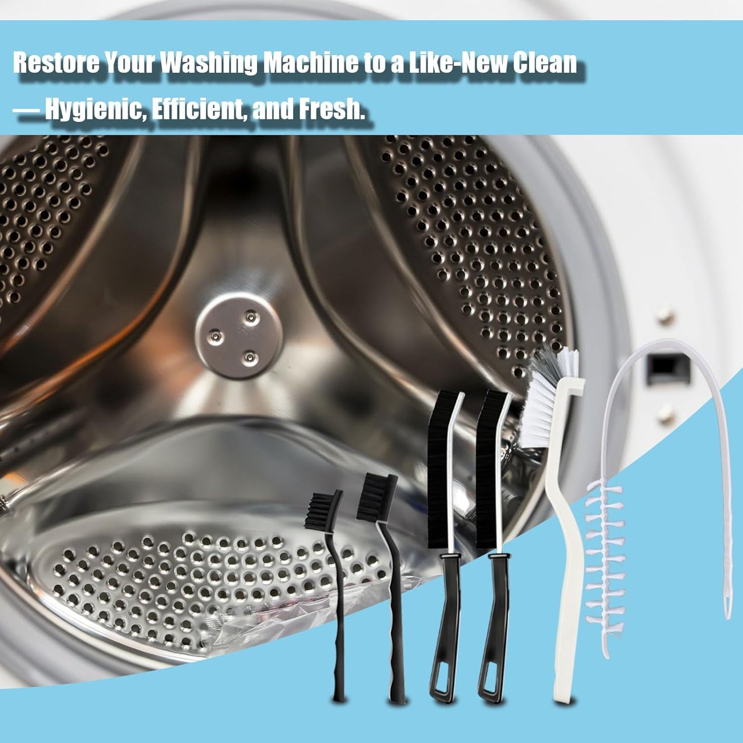 Washing Machine Cleaning Brush,Dryer Cleaning Brush,Crevice Brush for Bathroom, Shower & Kitchen - Scrub Brushes with Long Handle,Household Cleaning Tools Tile, Bathtub, Sink, Grout Cleaning Brushes