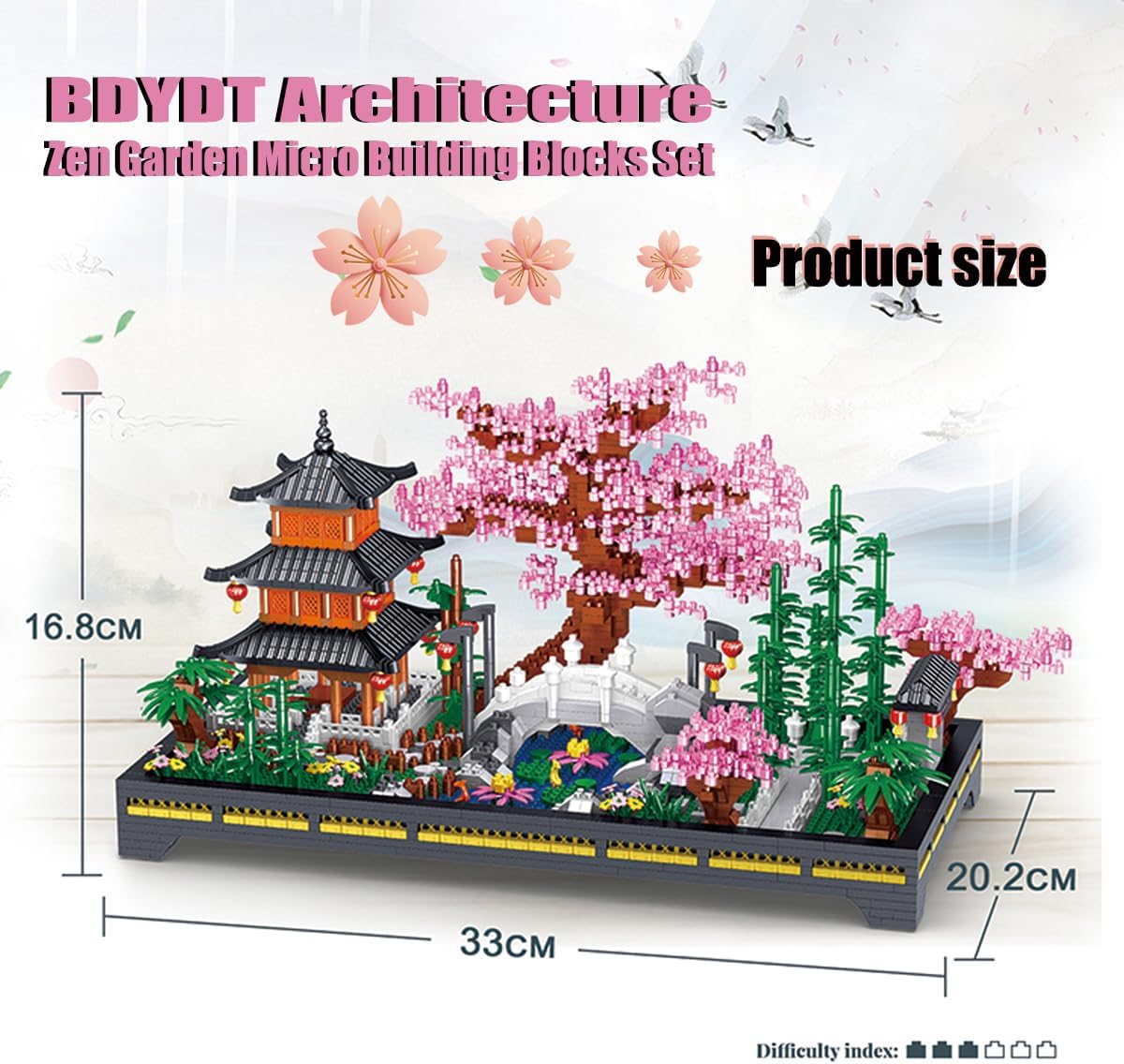 Architecture Zen Garden Micro Building Blocks Set (2806PCS)- Creative Japanese Tranquil Garden Building Blocks,Architectural Model Toys Gifts for Kid and Adult