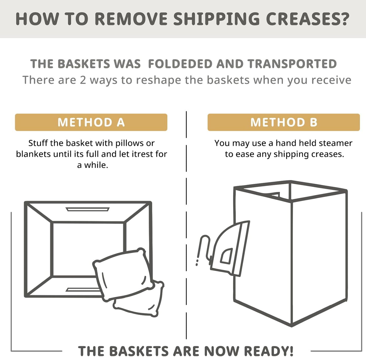 OIAHOMY Rectangle Laundry Basket, Large Laundry Hamper with Handles, Cotton Blanket Basket for Living room, Woven Decorative Storage Basket for Clothes,Pillows-16x13x22in-Gradient Yellow