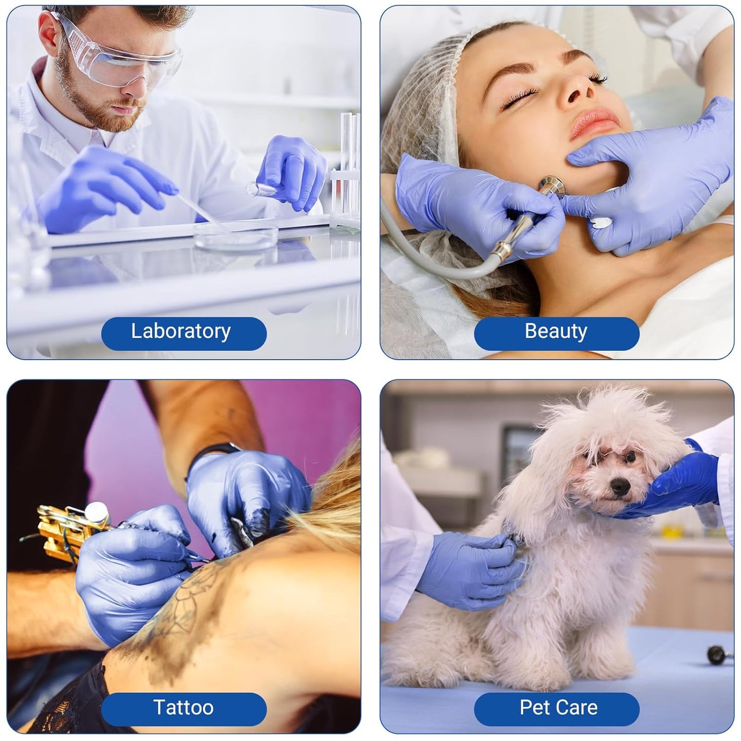 JMU 200 Count Medical Nitrile Gloves Medium, 3.5 Mil Powder Free Latex Free Disposable Gloves for Medical, Cooking, Cleaning