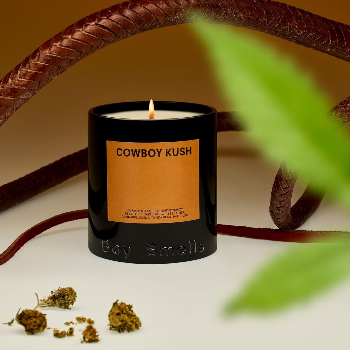 Boy Smells - Cowboy Kush Scented Candles for Men and Women - 8.5 oz - Soy, Coconut Wax Candle Blend - Aromatic Candles for Home with Suede, Saffron and Patchouli - 50-Hour Burn - Cotton Wick
