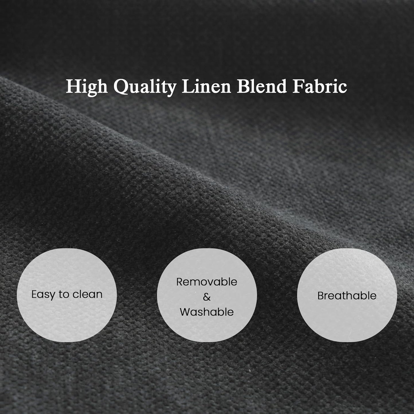 JACH Sectional Couches for Living Room, 3 Seater Cloud Sectional Couch with Deep Seat, Down Filled Modular Sofa, Covers Removeable & Washable, Sofas Furniture for Living Room, Black